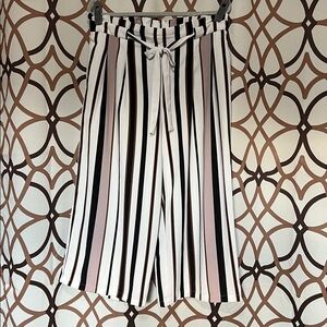 Chic Striped Drawstring Pants